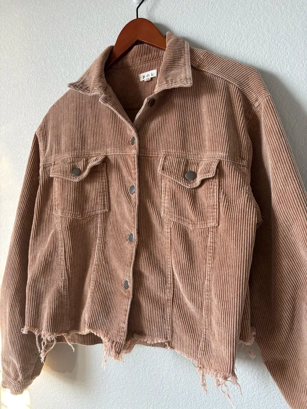 POL Tan Corduroy Denim Jacket - Image 3