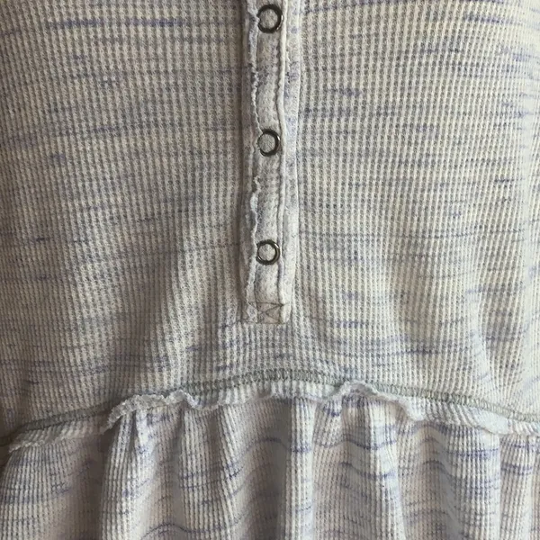Free People We the Free Babydoll Peplum Purple Off White Top Size XS - Image 6