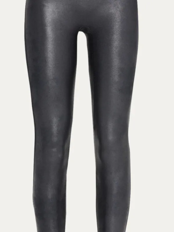 SPANX Faux Leather Leggings Women’s Black Sz Medium High Rise Shaping Pants NWOT - Image 6