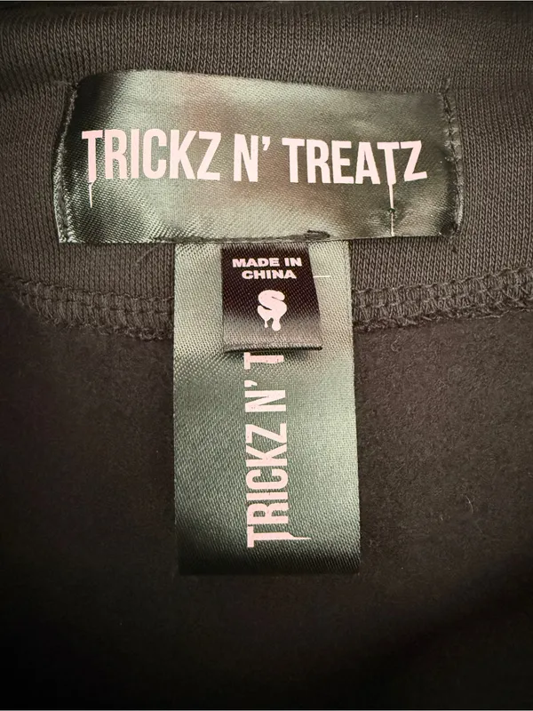 Dolls Kill Trickz N' Treatz Flesh N' Bones Reflective Skeleton Hoodie w Chains S - Image 9