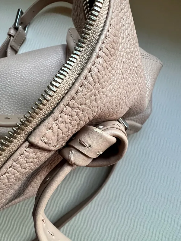 Ted Baker Olmia Knotted Handle Tote Bag Beige Nude Leather Crossbody - Image 8