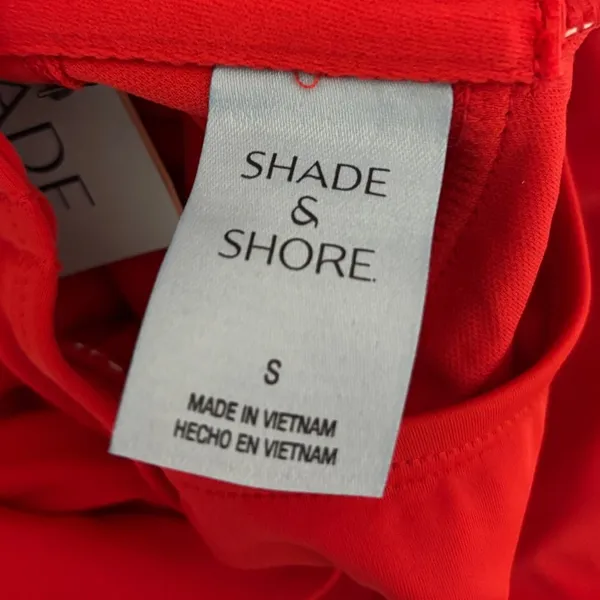 Shade & Shore NEW Women's Size S Red Tie-Shoulder Back Cutout One-Piece Swimsuit - Image 5