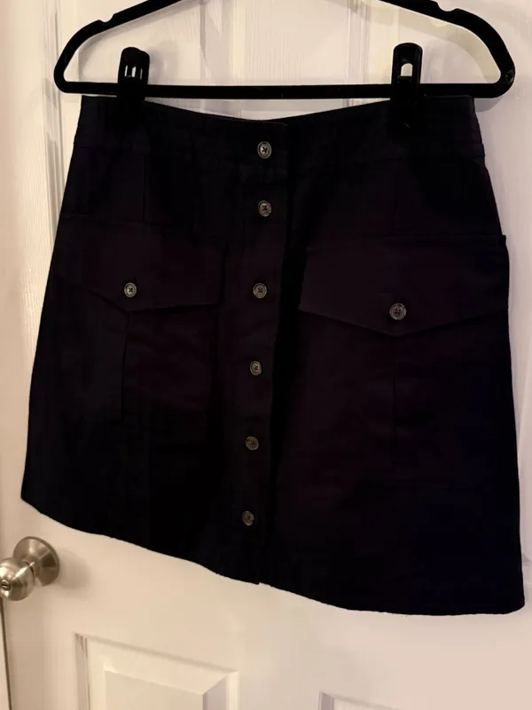 Banana Republic Black 10 Steppe Linen-Blend Mini Skirt New With Tags NWT - Image 4