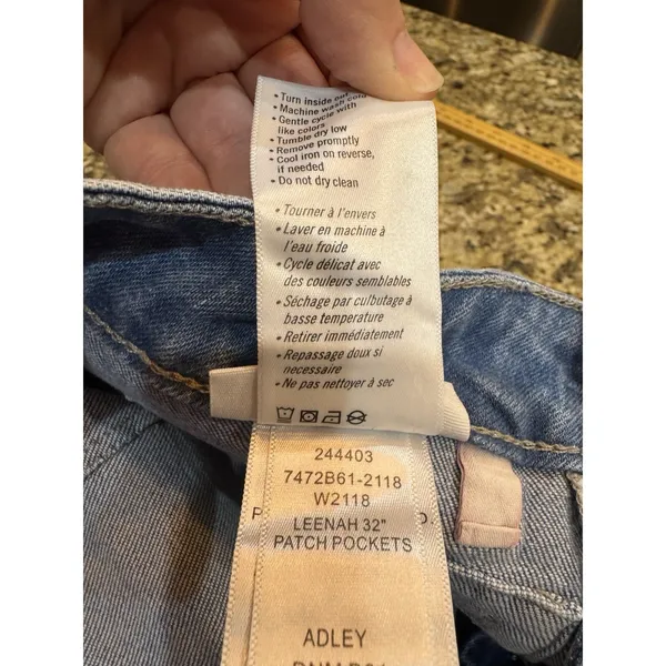 PAIGE Leenah Patch Pocket Wide Leg Jeans Adley Size 24 - Image 12