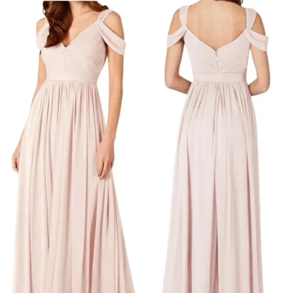 Azazie Calla Bridesmaid Formal Dress in Pale Pink Size 2 - Image 14