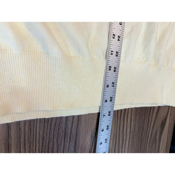 Banana Republic‎ Yellow Cotton Cashmere Sweater XL Lightweight Knit Crewneck - Image 9