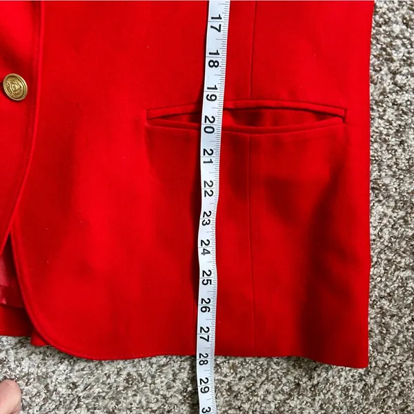 Pendleton Virgin Wool Red Blazer Jacket Holiday Christmas Formal Large Medium - Image 8