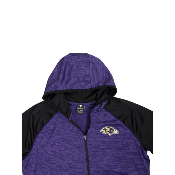Fanatics Baltimore Ravens Purple Athletic Jacket Hooded Full-Zip Hoodie XL - Image 2