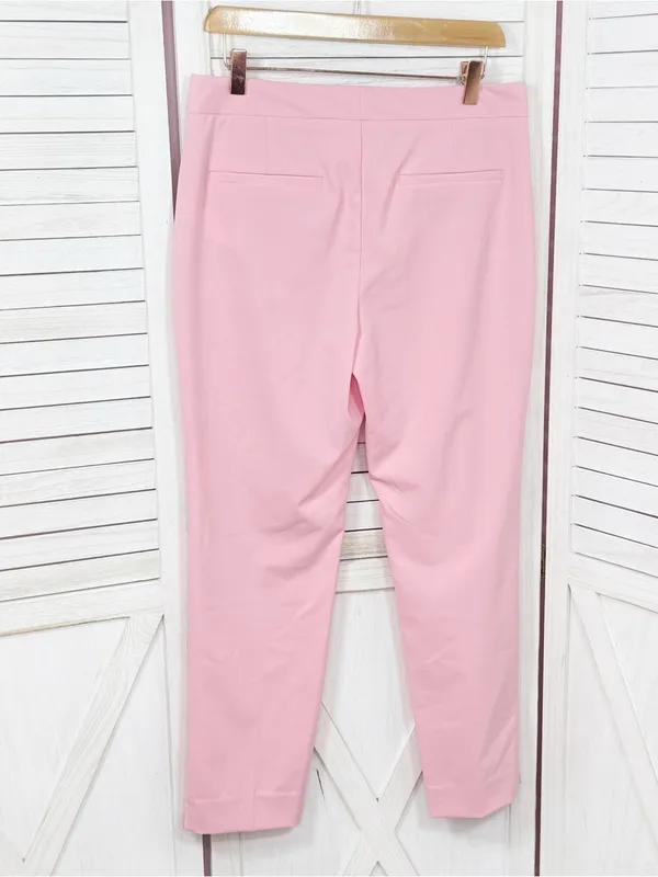 Zara Mid Rise Crop Ankle Trouser Dress Pants Pink Size 6 Office Career Chino - Image 2