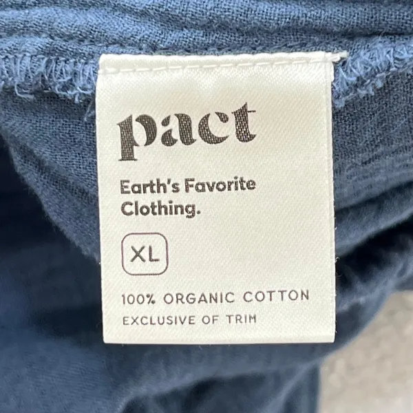 Pact Organic Cotton Fisherman Double Gauze Pull-On Pants XL Dark Blue - Image 5