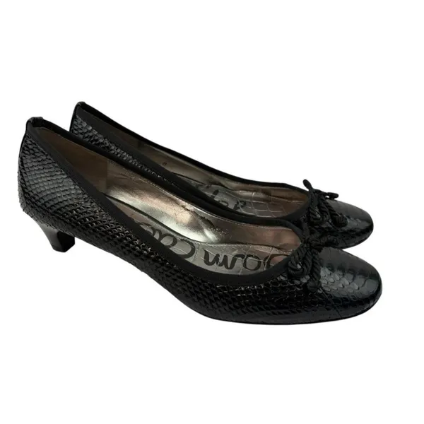 *Sam Edelman Hope Kitten Heels Women’s Size Back Patent Leather Academia Croc - Image 4
