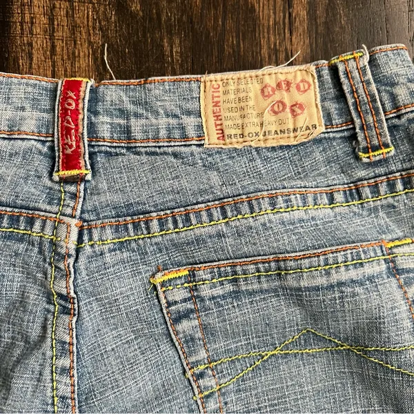 Red Ox Y2K Floral Embroidered Light Blue Flare Jeans 28 youth 9/10 Boho Indie - Image 3