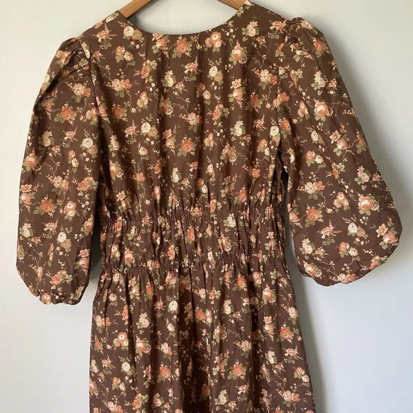 Tuckernuck Rosewood Chintz Marlena Floral Brown Boho Midi Dress Size Medium - Image 6