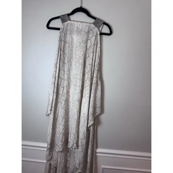 Alexis Long Sleeveless Snakeskin Printed Maxi Dress With Cape XS Flowy EUC - Image 11
