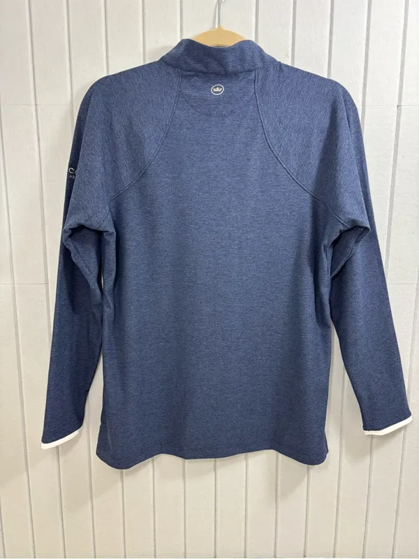Peter Millar Navy Quarter-Zip Pullover White Trim Performance Top Size L NWT - Image 4