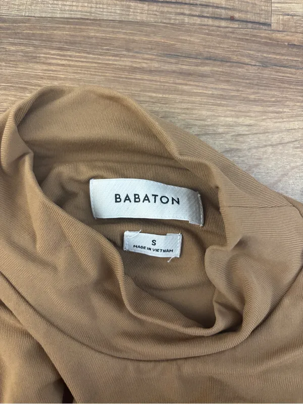 Aritzia Babaton Contour Mockneck Long Sleeve Top Brown Women’s - Image 3