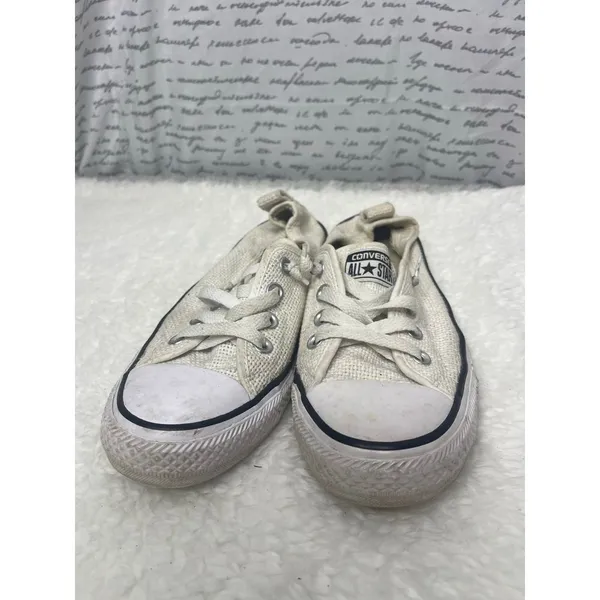 Converse All‎ Star White Woven Slip On Sneakers size 8 bin 1 - Image 4