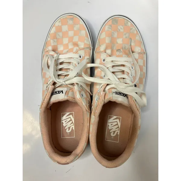 Vans peach &‎ white checkered sneakers women's size 10 skateboard punk trendy - Image 6