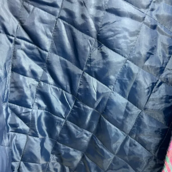 Vintage 90s Plaid Quilted Shacket Blue Pink Size XL - Image 5