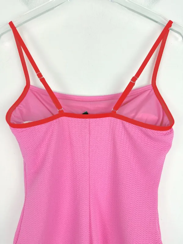 NWT Wild Fable Pucker Textured One Piece Swimsuit Pink Size Medium M 8-10 NEW - Image 10