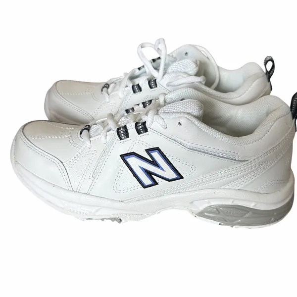 New Balance White Athletic Sneakers with Navy Accents - Image 2