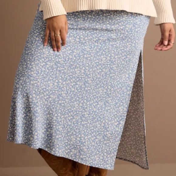 Arula Kassidy Floral Maxi Skirt NWT 0X Dusty Blue - Image 2