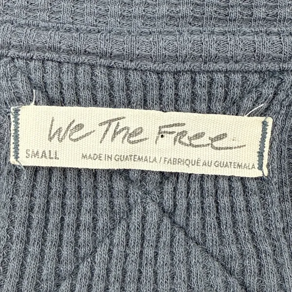 Free People We The Free Small Gray Arlo Thermal‎ Waffle Knit Oversized OB1169470 - Image 7