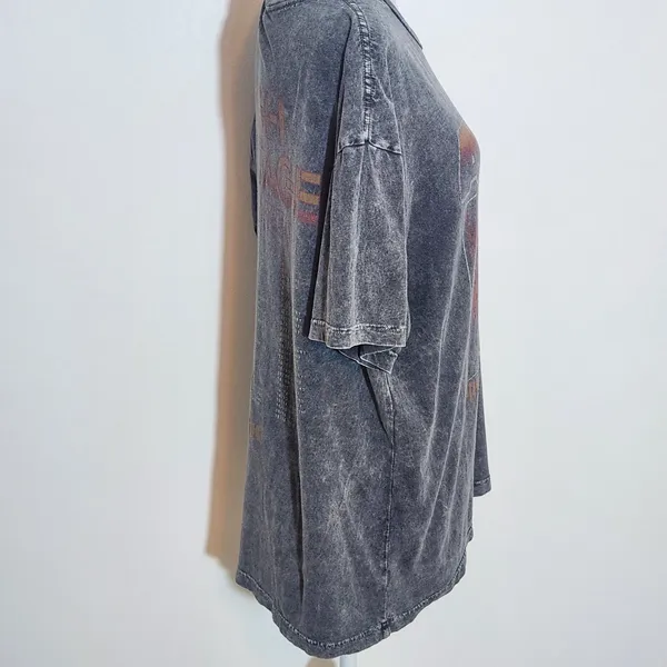 AC/DC Gray Distressed T-Shirt Size Small/Medium Unisex ACDC Tee - Image 4