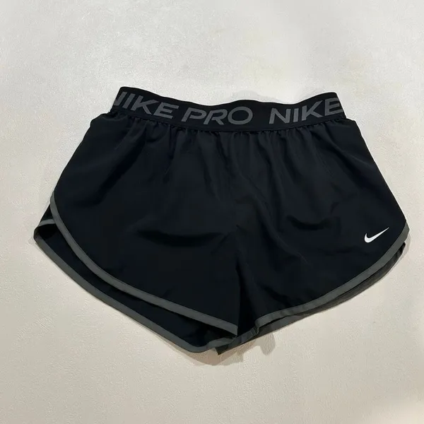Nike Pro Dri-Fit Running Shorts Black Gray Trim Athletic Women’s Medium - Image 3