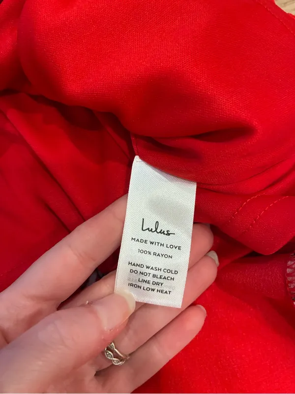 NWT Lulus Women’s My Favorite Day Red Floral Tulip Skirt Midi Dress Size S - Image 8