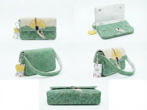 NWT Handcrafted Beaded Lemon Slice Shoulder Bag - Image 3