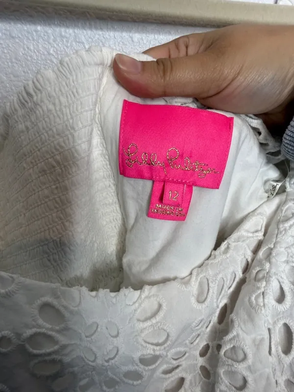 Lilly Pulitzer Kay Dress Resort White Cotton Size 12 - Image 5