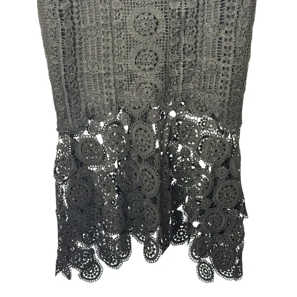 Lena Crochet High Low Dress Women Large Black Lace Ruffled Hem Whimsigoth Party - Image 6