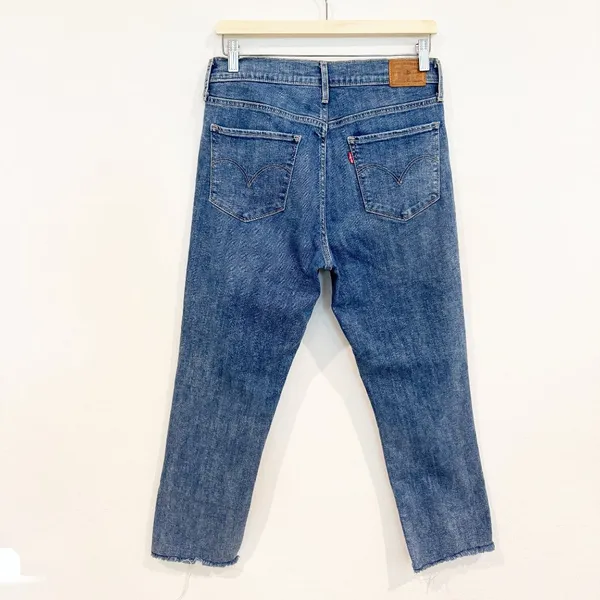 Levis Jeans Size 30 Blue Split Decision High Rise Straight‎ Denim Distressed 90s - Image 10