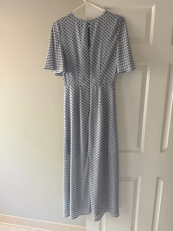 Who What Wear Light Blue Polka Dot Maxi Dress - Image 2