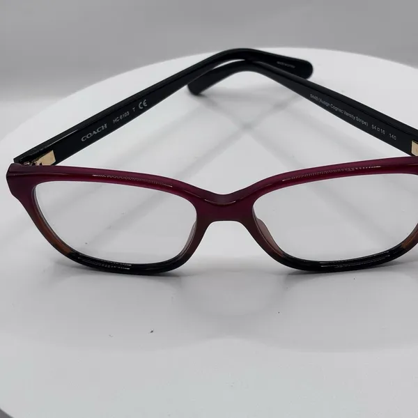 Coach HC6103 5445 54 -16 Aubgn Cognac Varsity Stripe Eyeglasses Pre-Owned - Image 9