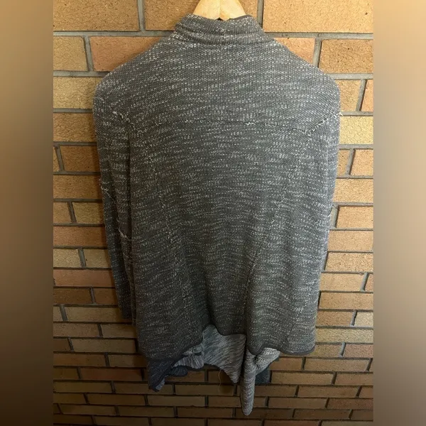 Free People In The Loop Gray Boucle Knit Open Front Waterfall Cardigan Size S - Image 7