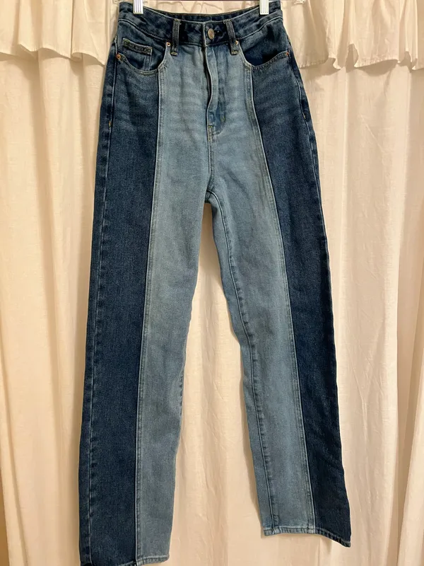 Eco Two-Tone 90’s Boyfriend Jeans - Image 2
