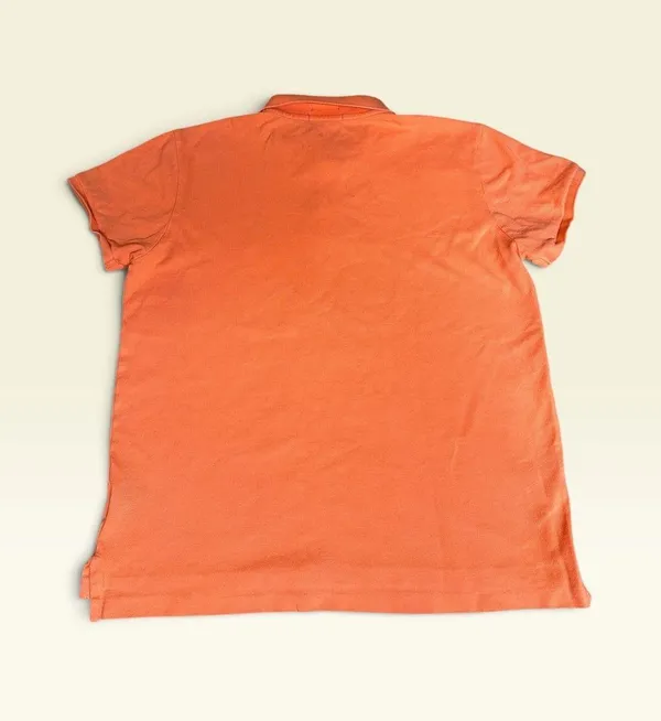 Ralph Lauren Polo Shirt Womens Large Peach Orange Lilac Classic Fit Preppy Y2K - Image 2