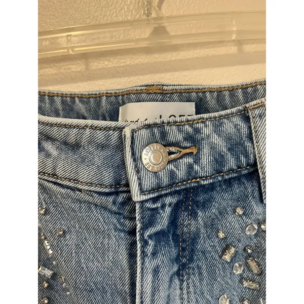 LOFT The Wide Leg Bedazzled Jeans High Rise Statement Denim‎ Size 29 - Image 6