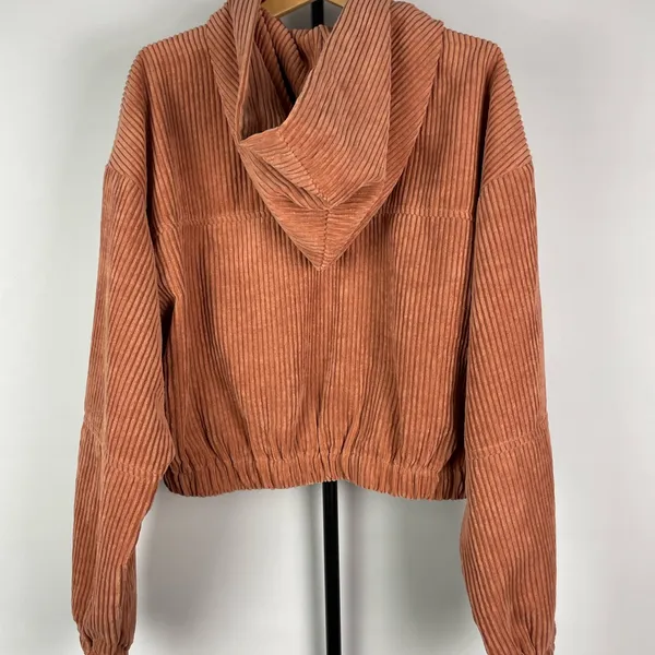 Altar’d State‎ Dusty Pink Women's Corduroy Cropped Hooded Full Zip Jacket - Image 8