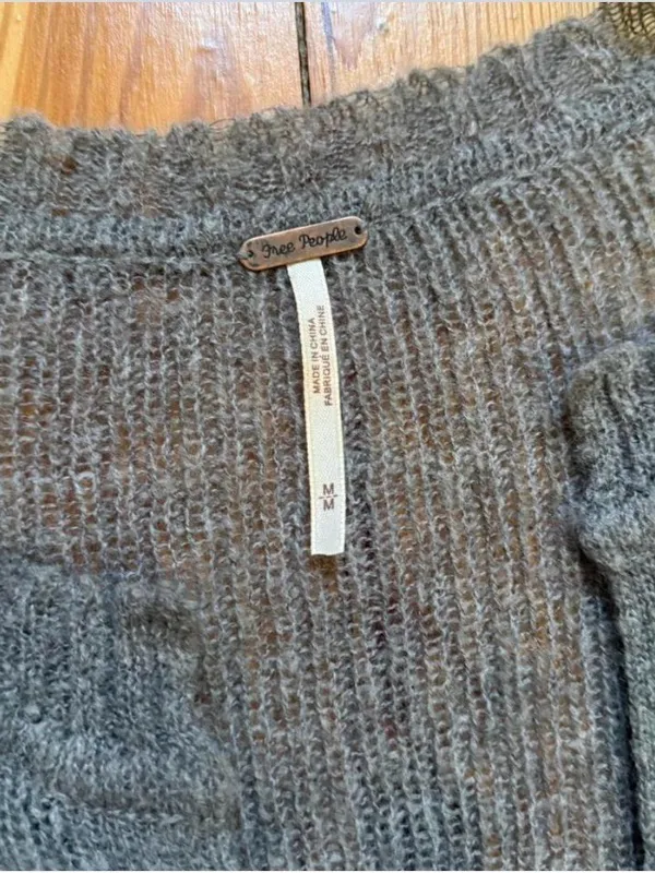 Free people Gray Women's lightweight Knit Cardigan Sweater, size M - Image 2