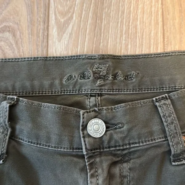 7 for all mankind jeans women's‎ olive green/gray jeans size 30 - Image 3