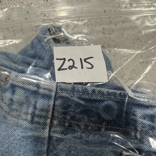 Levis Size 27 501 150 Pieced Shorts Original High Rise Denim Distressed Blue - Image 16