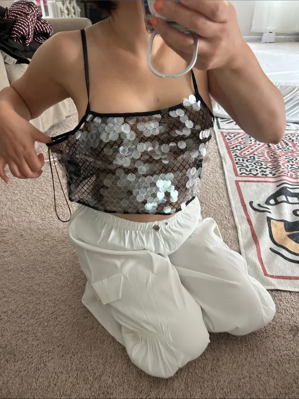 Zara sequin crop top. M - Image 11