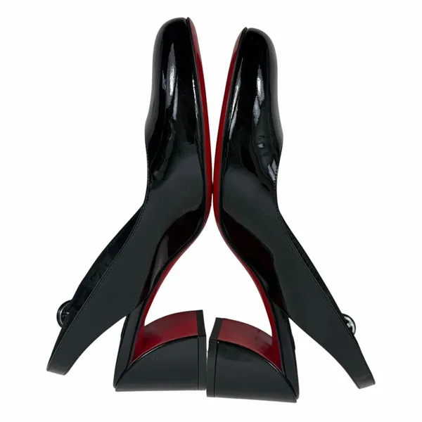 Christian Louboutin So Jane 55 Patent Slingback Pump Black Size 36.5 - Image 6