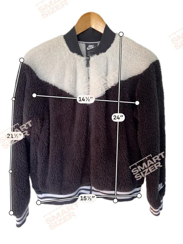 Nike Black and Cream Sherpa Zip Jacket - Image 5