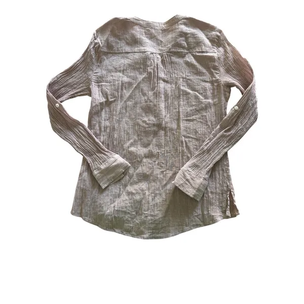 Carve Designs Dylan Gauze Popover Henley Organic Cotton Small Pink - Image 5