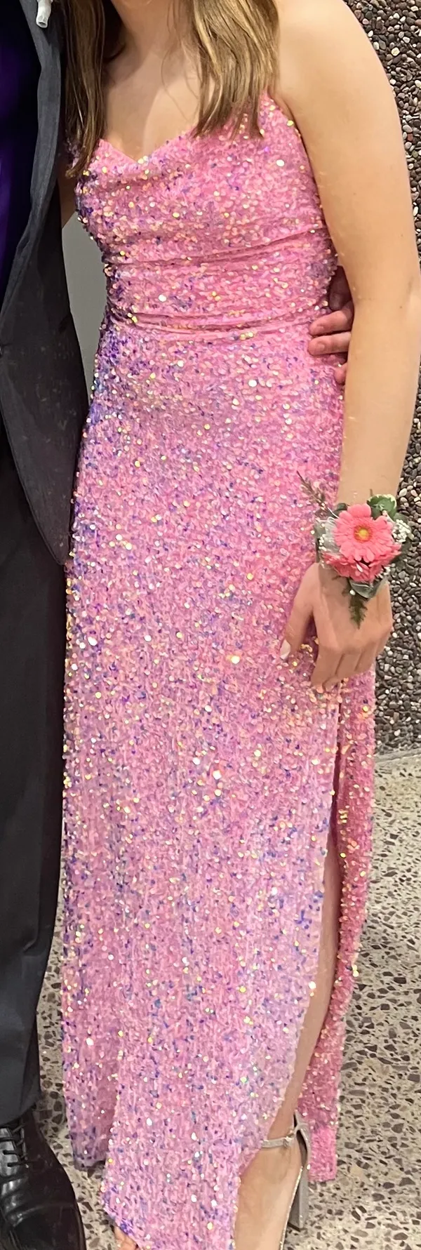 Lissy Velvet Sequin Maxi Dress Pink - Image 3