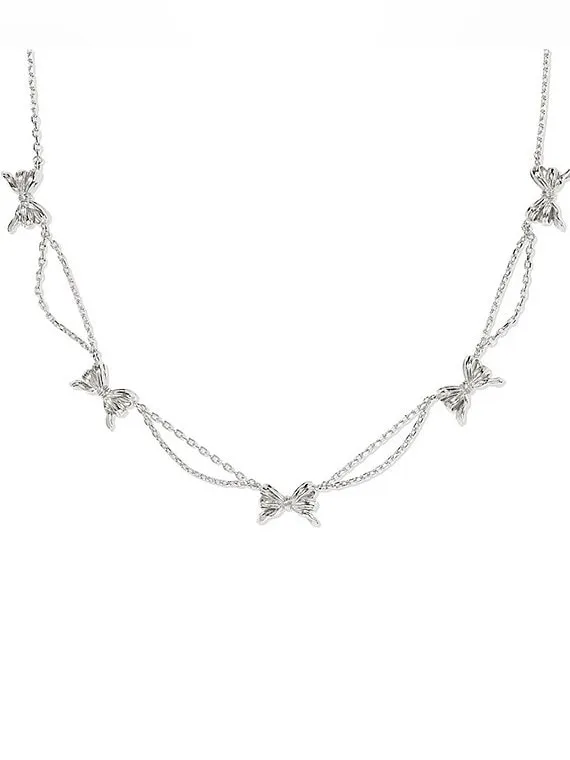 Kendra Scott Bow Strand Collar Necklace Silver Color - Image 5
